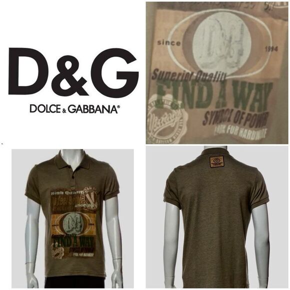 Dolce & Gabbana Graphic Print Collar Polo Shirt
